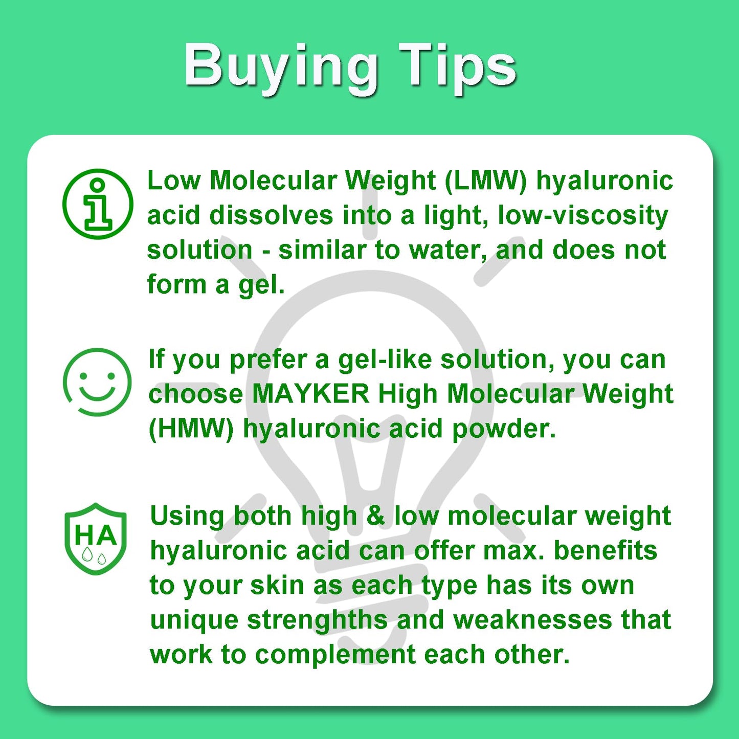 MAYKER Pure Hyaluronic Acid Powder, 1.41 oz | Low Molecular Weight, Cosmetic Grade | For DIY Serums, Creams, Moisturizers | Clear, Watery Texture After Fully Dissolved