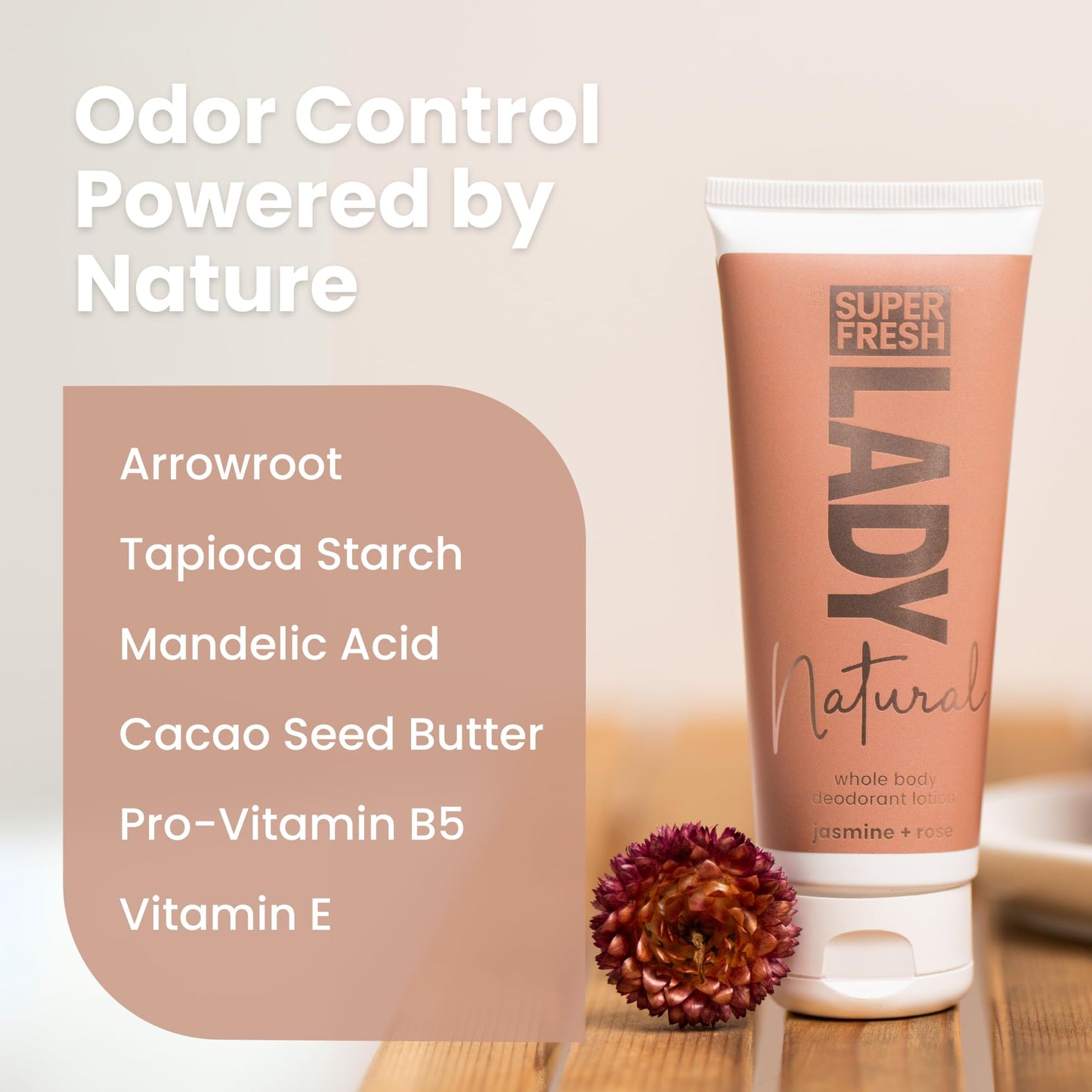 Super Fresh Lady Parts Natural Deodorant for Women Aluminum Free Odor Control for Privates Underboobs Thighs Armpits Skinfolds Jasmine Rose Scent Long Lasting Freshness for Sensitive Care 2 Pack
