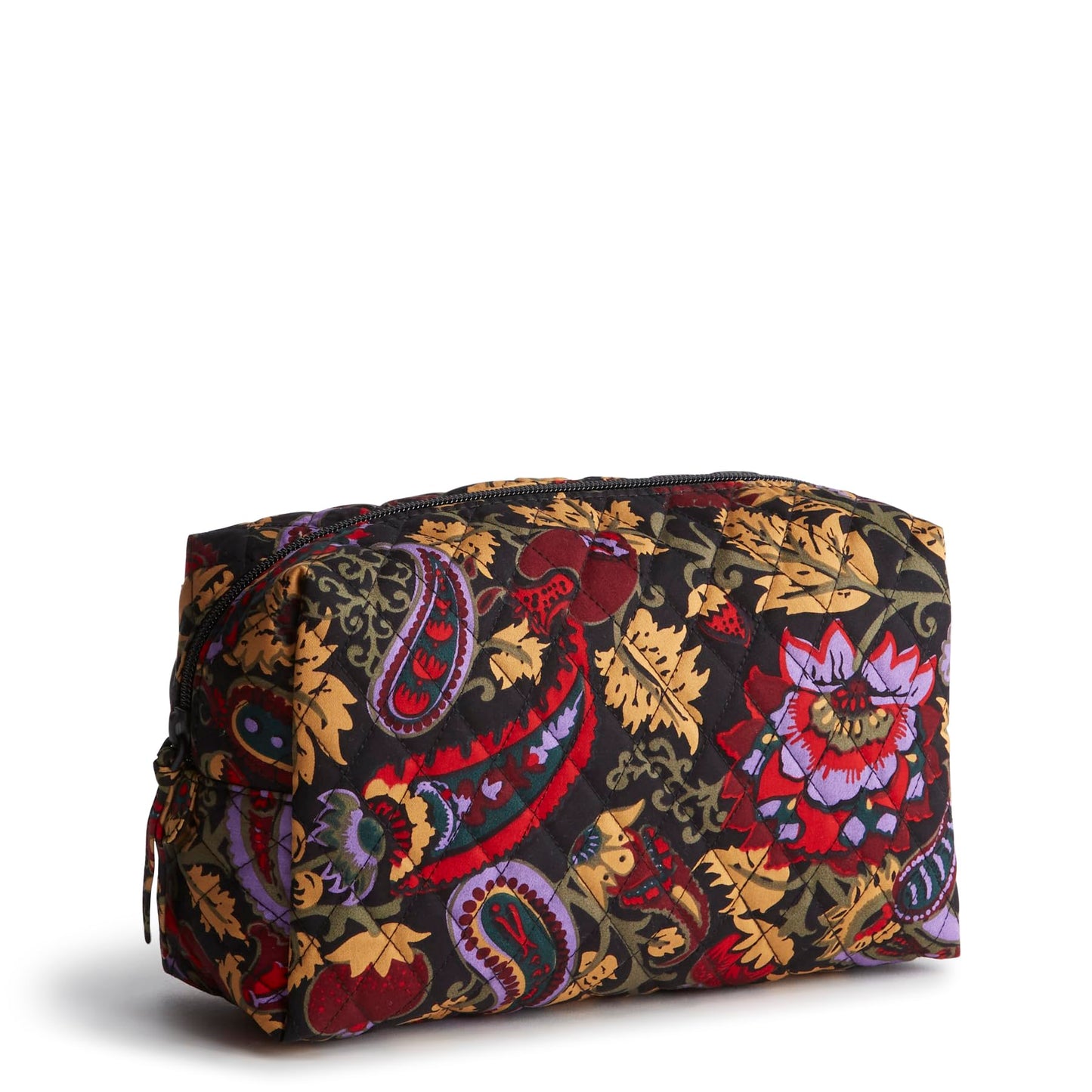 Vera Bradley Women's Premium Cotton Large Cosmetic, Midnight Garden Paisley, One Size