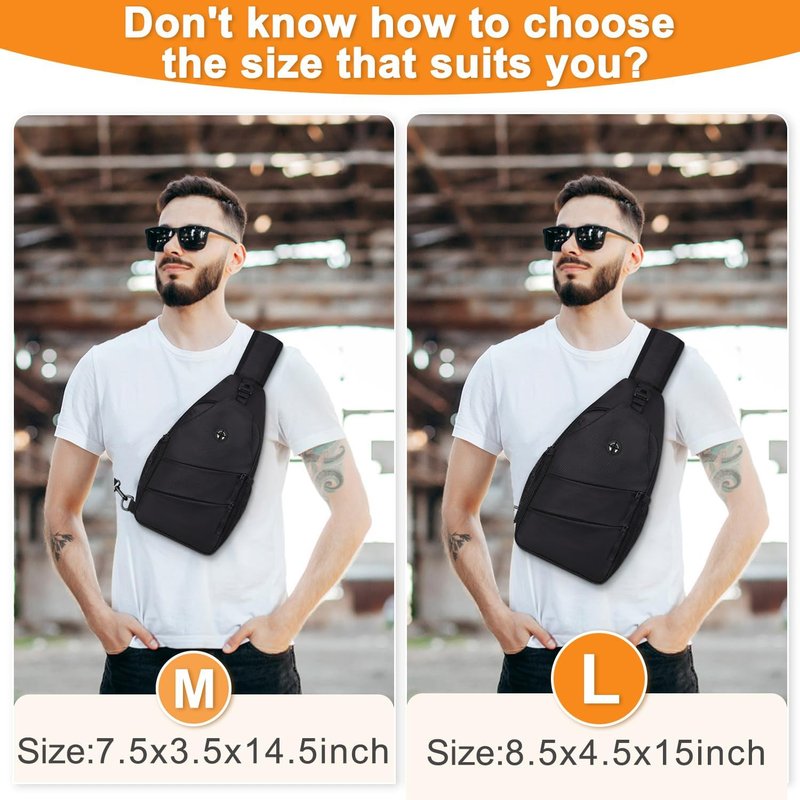 Crossbody Bags for Women & Men - Trendy Sling Backpack with Convertible Shoulder Strap | Casual Chest Bag