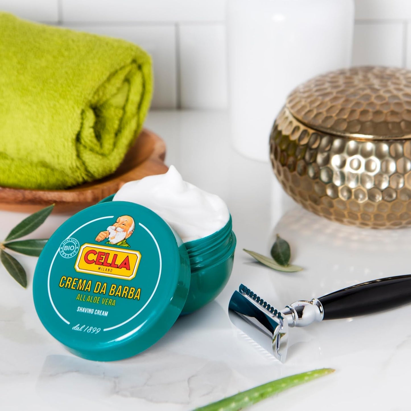 Cella Milano Aloe Vera Shaving Cream Soap, 150 g Tub