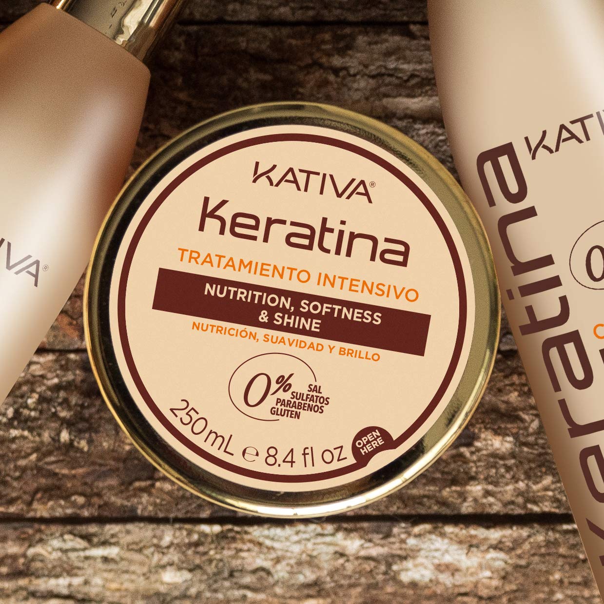 KATIVA Keratin Intensive Treatment (8.45 Fl Oz) - Rebuild & Strengthen Damaged Hair with Hydrolyzed Keratin & Ceramides, Sulfate-Free for Soft, Shiny Nourishment