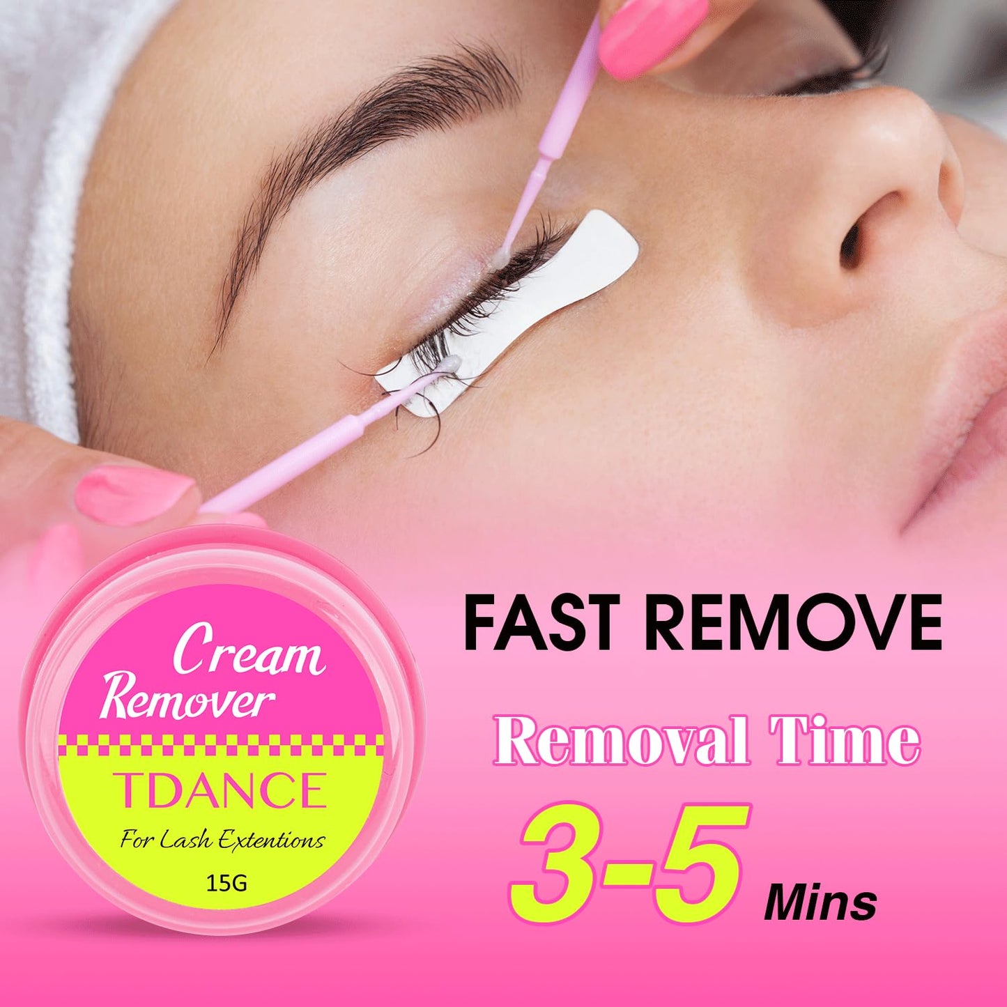 Cream Lash Remover for Eyelash Extensions - Low Irritation Formula for Sensitive Skin | 15g Professional Use