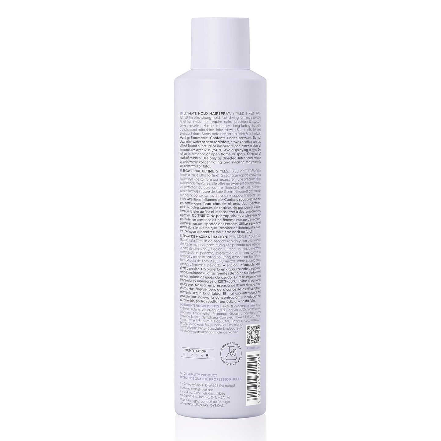 Kerasilk Ultimate Hold Hairspray - Ultra-Strong Hold & Shine, Vegan, 300 ml