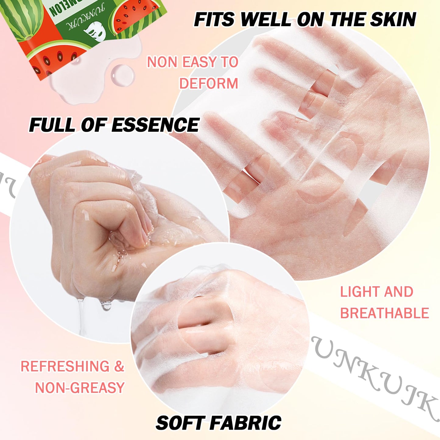JunKuJK 10PCS Hydrating Facial Sheet Mask,Moisturizing Face Masks Skincare Gift Set,Brighten Long Lasting Face Mask Skin Care & Facial Mask Kit for All Skin Types