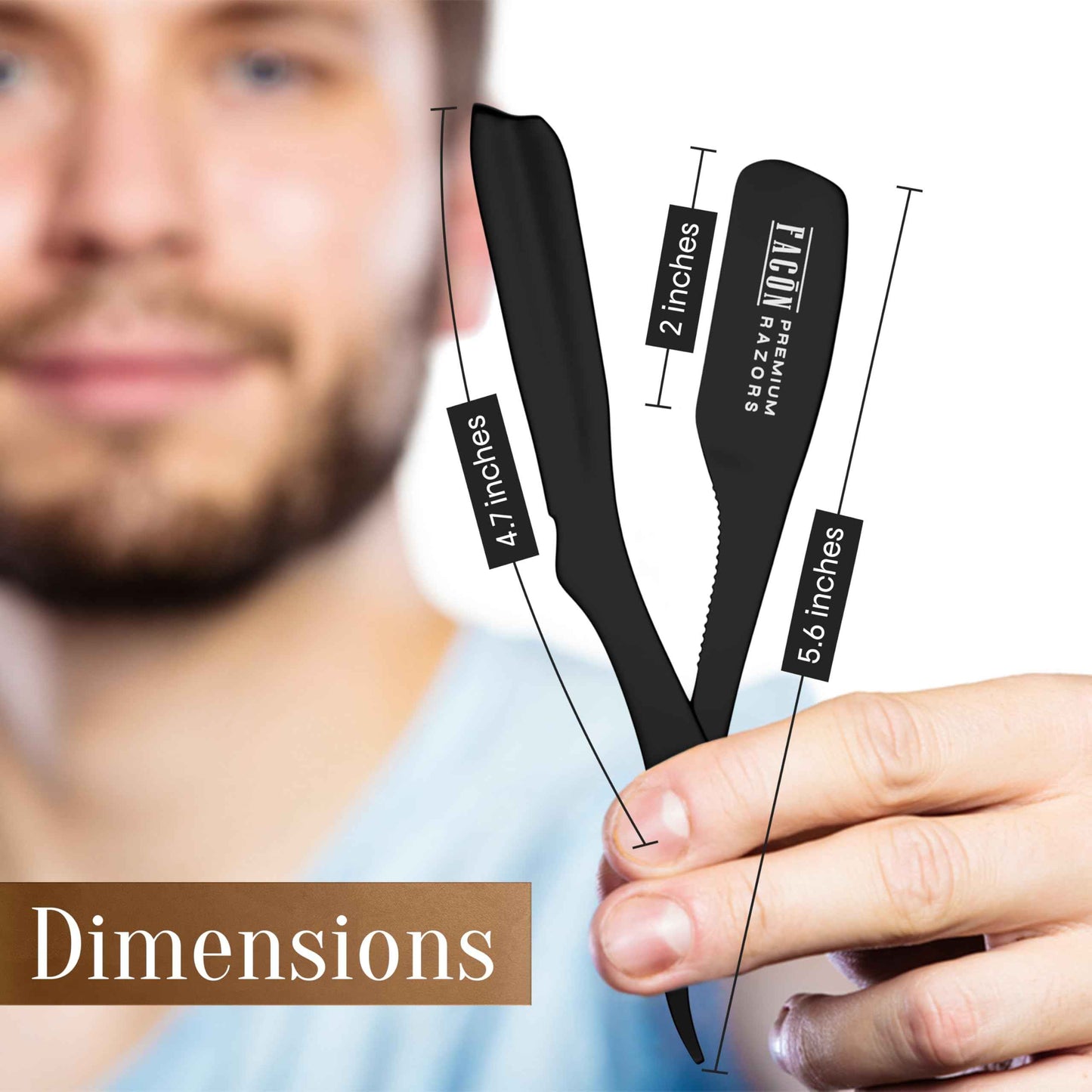 Facón Straight Razors for Men - Professional Barber Straight Edge Razor Kit with 100 Blades,Japanese Stainless Steel Barbero Shaver for a Smooth & Precise Shave, Premium Barber Razor for Men's Shaving