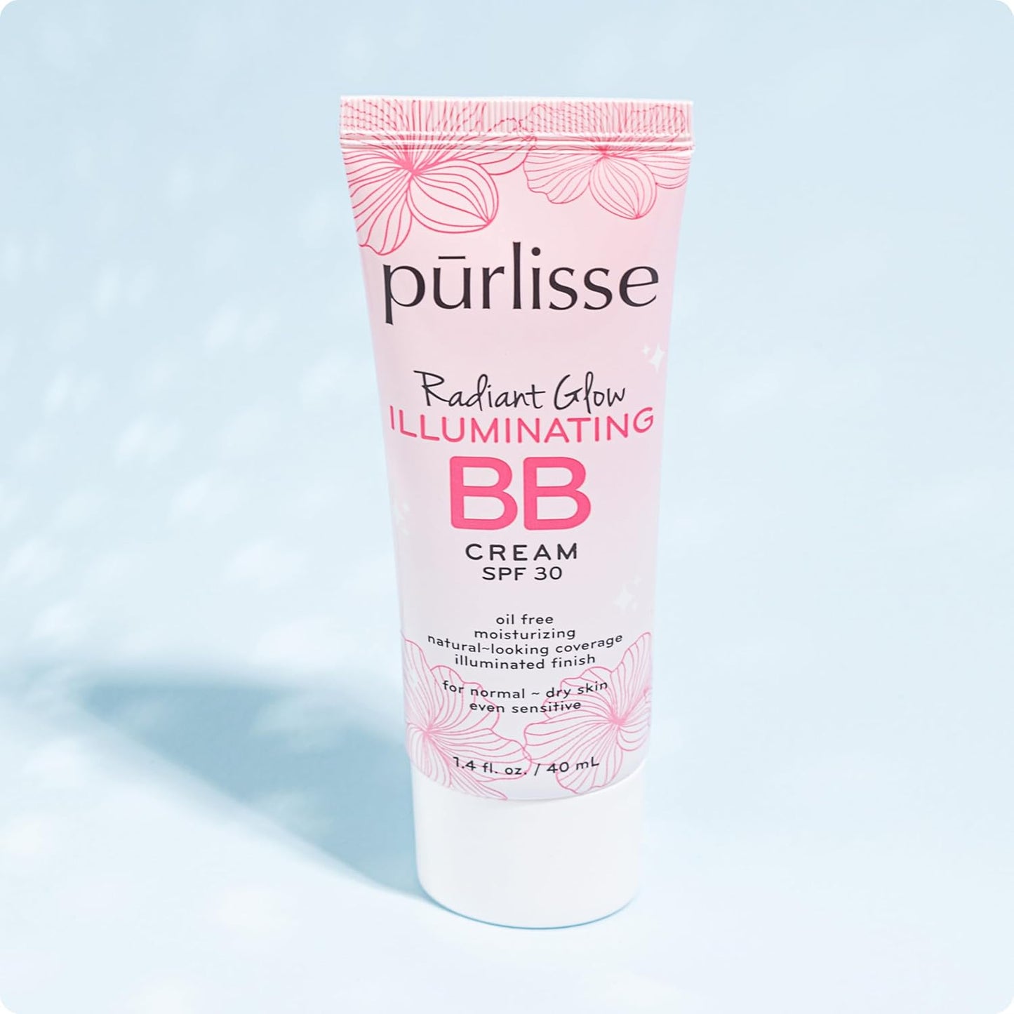 Pūrlisse Radiant Glow BB Cream with SPF 30 - Illuminating Formula with Goji & Hawthorn Berry for Dewy Skin | Fair (1.4 oz)