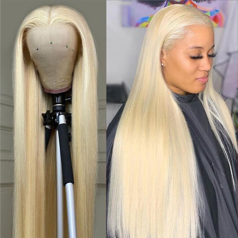 Lovestory #613 Lace Front Wigs for Black Women Long Straight Pre Plucked Synthetic Lace Front Wigs Glueless Blonde Lace Frontal Wigs Natural Hairline with Baby Hair(30Inch)