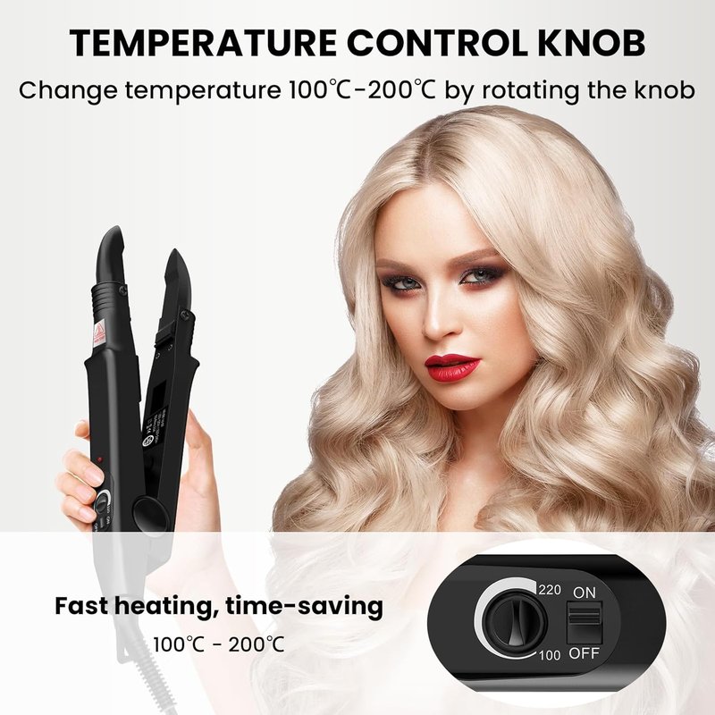 Professional Hair Extension Tools - Ktip Fusion Heat Iron Connector Kit | Adjustable Temperature Wand