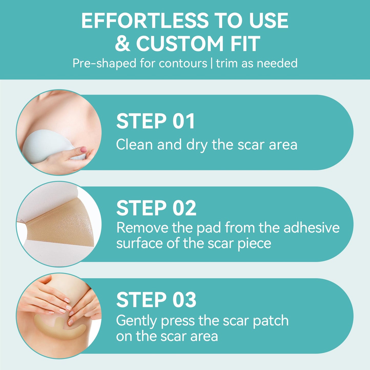 Silicone Scar Sheets for Breast – 6 Anchor Shape Patches | Medical Grade Silicone, Hypoallergenic & Reusable for Breast Lift, Reduction, Augmentation or Mastectomy Surgery Scar Removal