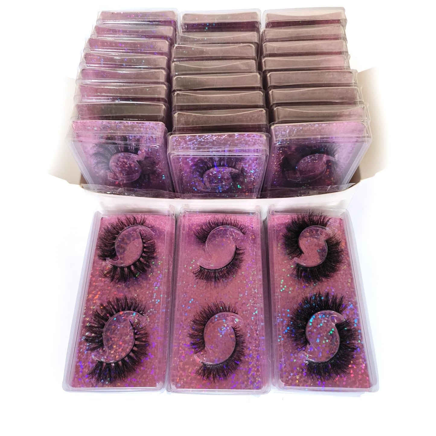 Fluffy False Eyelashes - 12-15mm Natural Look Faux Mink Lashes | 60 Pairs in 10 Styles