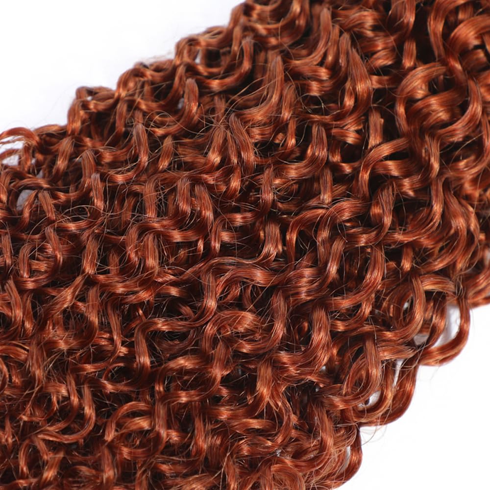 Copper Bundles Human Hair Color 33 Kinky Curly Bundle Human Hair 14 16 18 Inch Reddish Brown Kinky Curly 3 Bundles Brazilian Virgin Hair Extensions