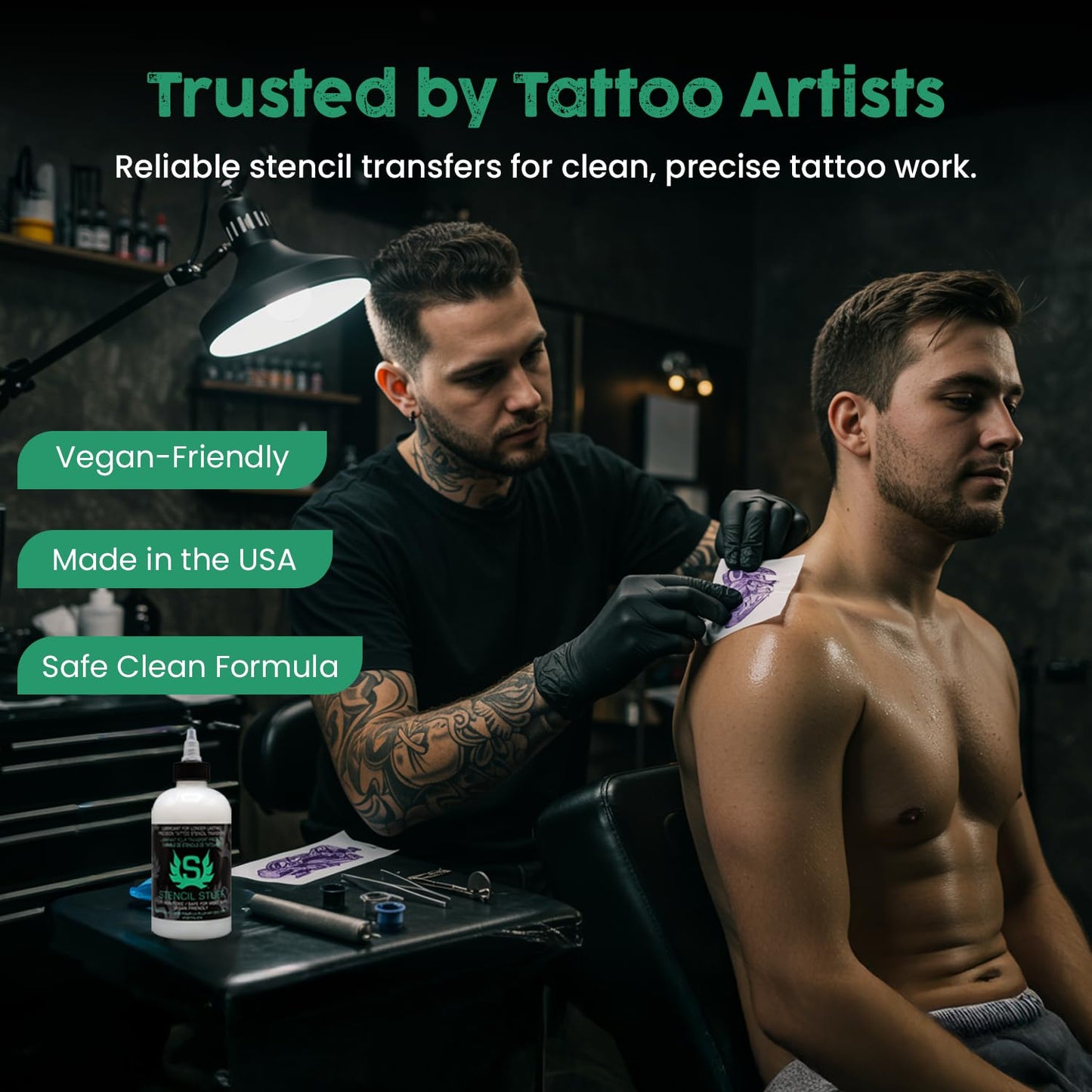 Stencil Stuff Tattoo Stencil Transfer Gel – 8oz Tattoo Stencil Transfer Solution – Vegan-Friendly Stencil Gel – Fast-Drying and Long-Lasting – Clean and Easy Application