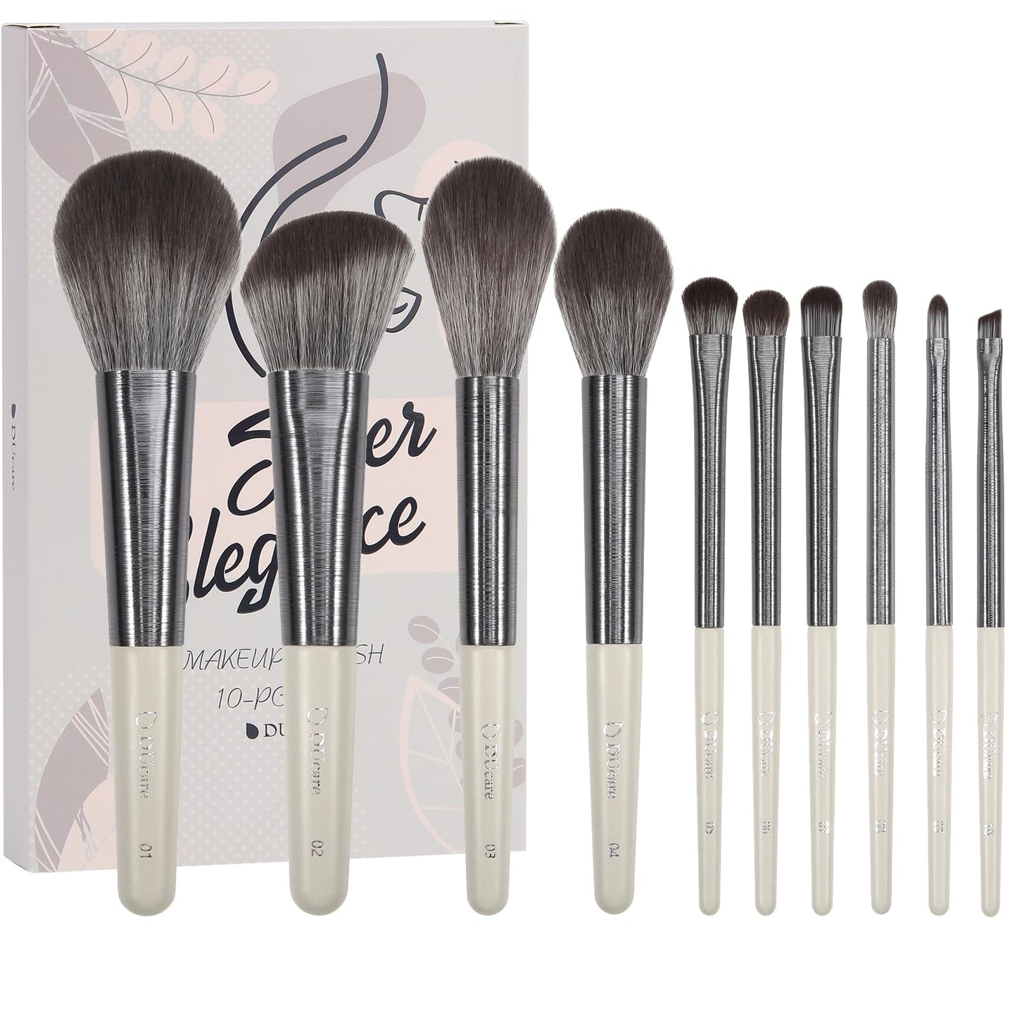 DUcare Professional Makeup Brush Set 22Pcs with Travel Case Synthetic Kabuki Foundation Brush, Face Powder Brush, Blush Brush, Concealer Brush, Eyeshadow Brushes