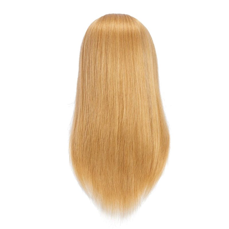 Headfix 20"-22" Hair Mannequin Head 100% Human Hair Hairdresser Practice Styling Training Head Cosmetology Manikin Doll Head With Clamp (6F1919LB0414H)