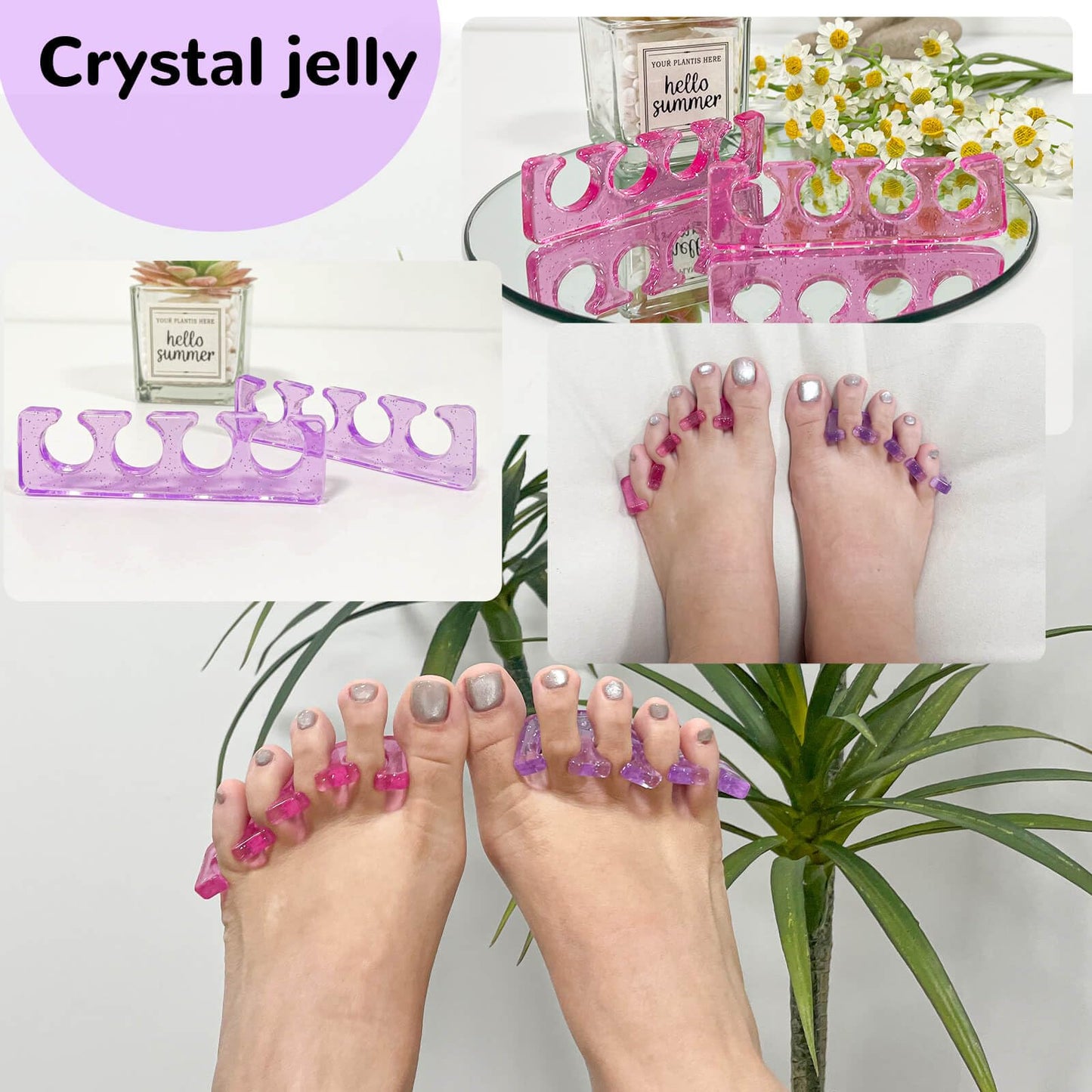 SUNFATT Toe Separators for Women,Toe Spacers for Women,Toe Separators Use for Separation of Toenails or Nails as Well as Polishing of Nail Polish.(Thin)