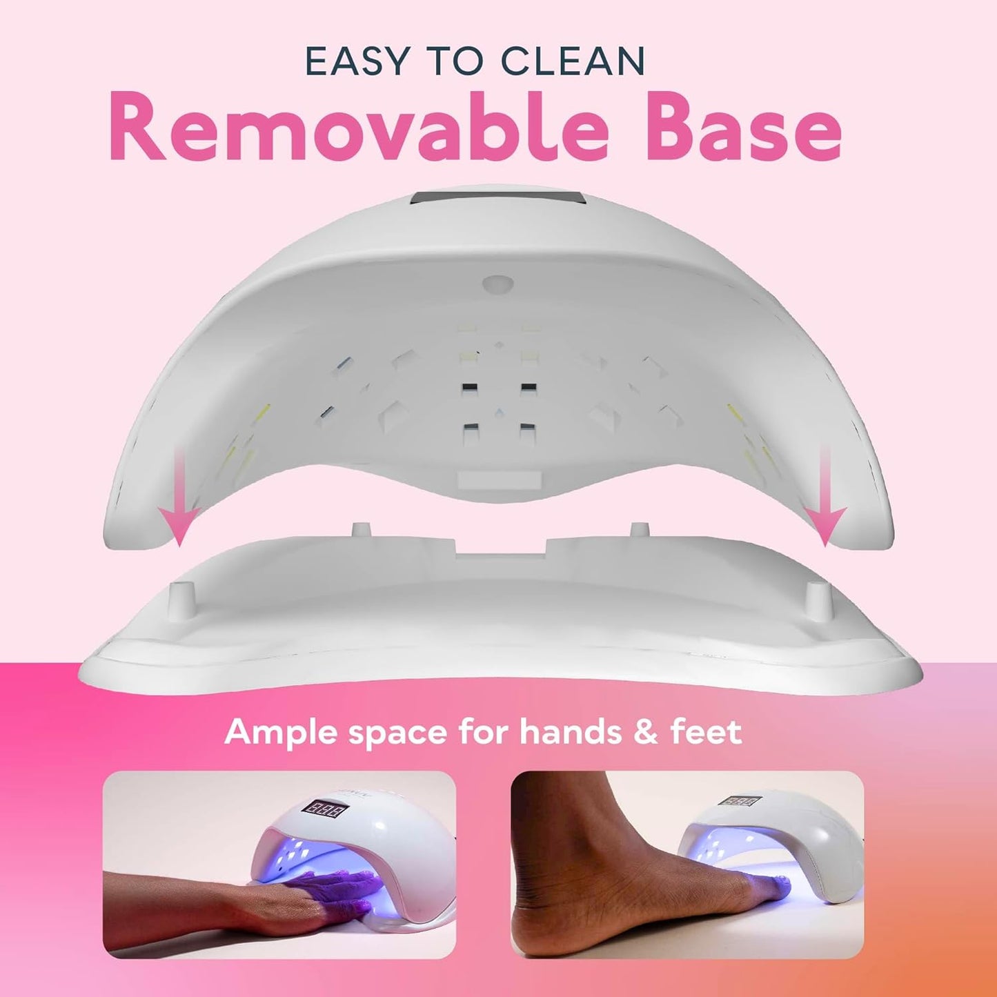 SUNUV UV Light for Nails - User-Friendly Gel Nail Lamp with Pink UV Gloves | Compatible with All Gel Types