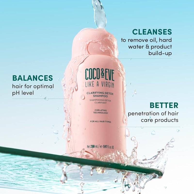 Coco and Eve Clarifying Detox Shampoo - Remove Hard Water & Product Build-Up | Color Safe & Non-Stripping (280 ml)