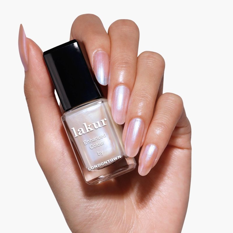 LONDONTOWN Lakur Nail Polish/Topper - Chrome Glaze - Enhanced Color Long Lasting Top Nail Coat Gel-free Shine Nail Look, Pixi Chrome Topper 0.4 oz