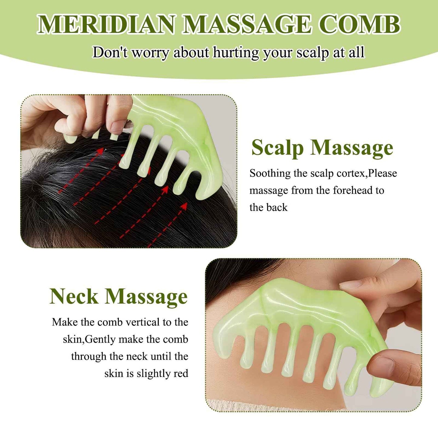 Jade Eye Mask 2 Pcs Jade Eye Mask for Facials can Relieve Puffiness and Relieve Eye Cover (Comes with Massage M-Shaped Comb *1, Eight-Tooth Comb *1)