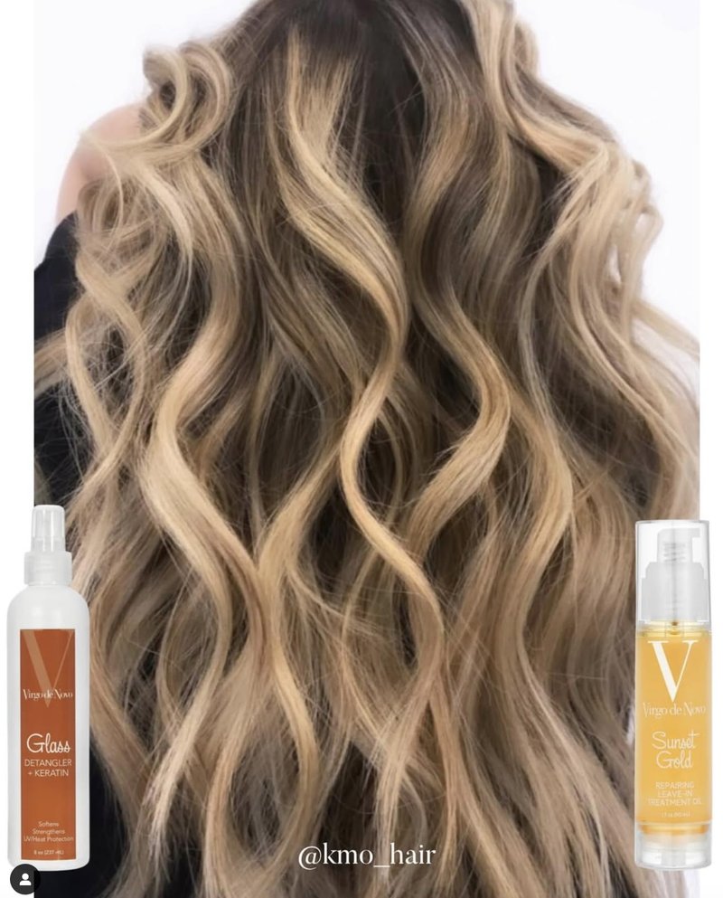 Virgo de Novo Glass Detangler Spray 8 oz - Leave-In Conditioner, Detangles, Softens, Smooths, Adds Shine, Protects, Color Loving pH 4.0-4.5