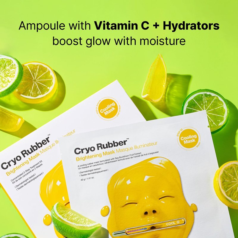 Dr.Jart+ Cryo Rubber Brightening Korean Face Mask with Niacinamide| Korean Skin Care | Travel Size (Pack of 2)