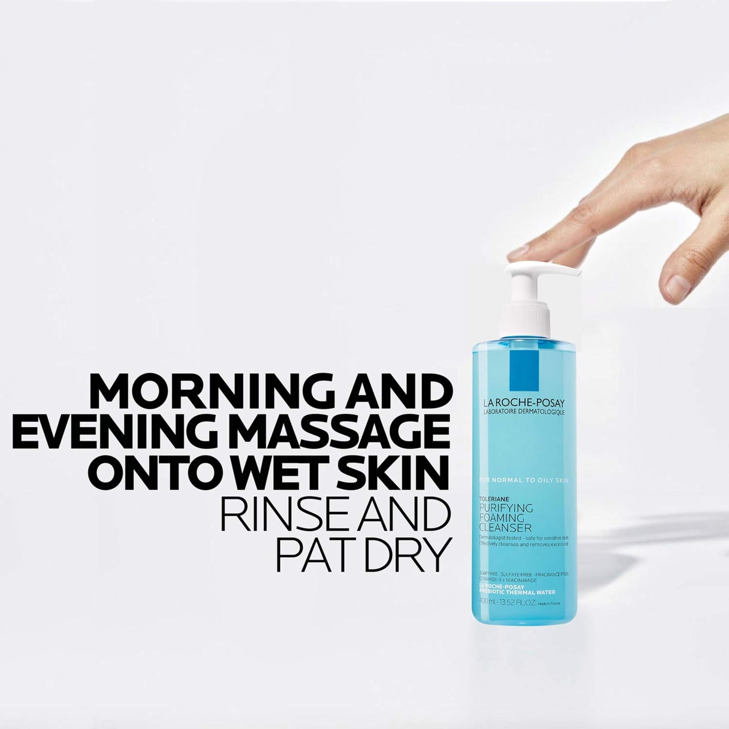 La Roche-Posay Toleriane Purifying Foaming Facial Cleanser,Oil Free Face Wash-Women &Men with Niacinamide+Ceramides,Pore Cleanser Safe For Sensitive Skin,Won’t Dry Out Skin,Soap Free,400ml,(Pack of 2)
