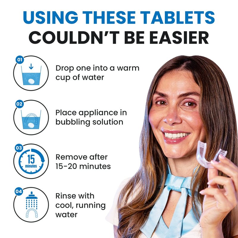 Retainer Cleaner Tablets - 120 Units for Dentures, Aligners & Mouthguards | Removes Plaque, Odors & Stains