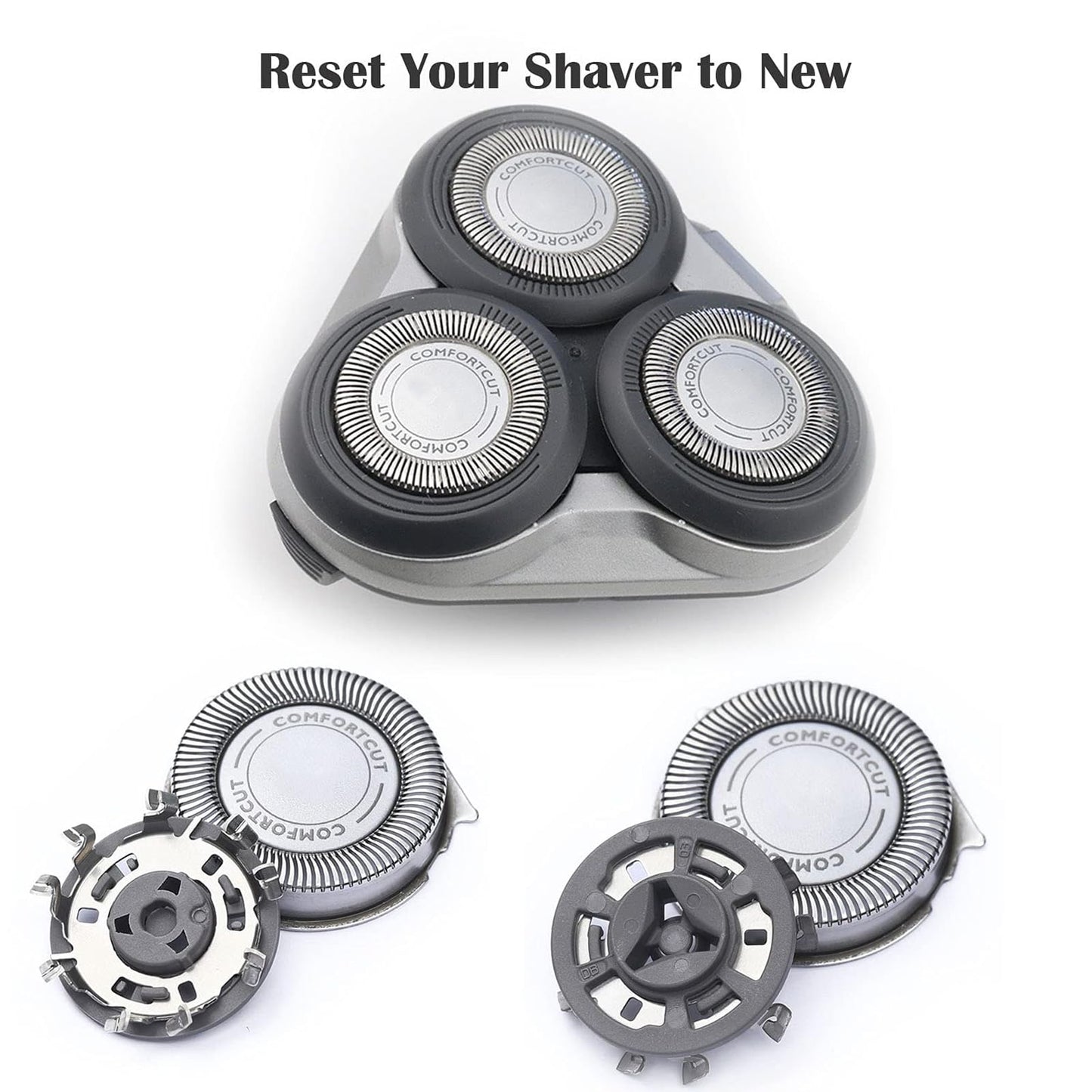 Suleto HQ8 Replacement Heads Compatible with Philip Aquatec Electric Shaver, HQ8 Heads Razor Blades New Upgraded for Aquatec Shavers HQ7100, HQ8160, AT810, PT720, PT860, 8892XL, 3-Pack & Brush