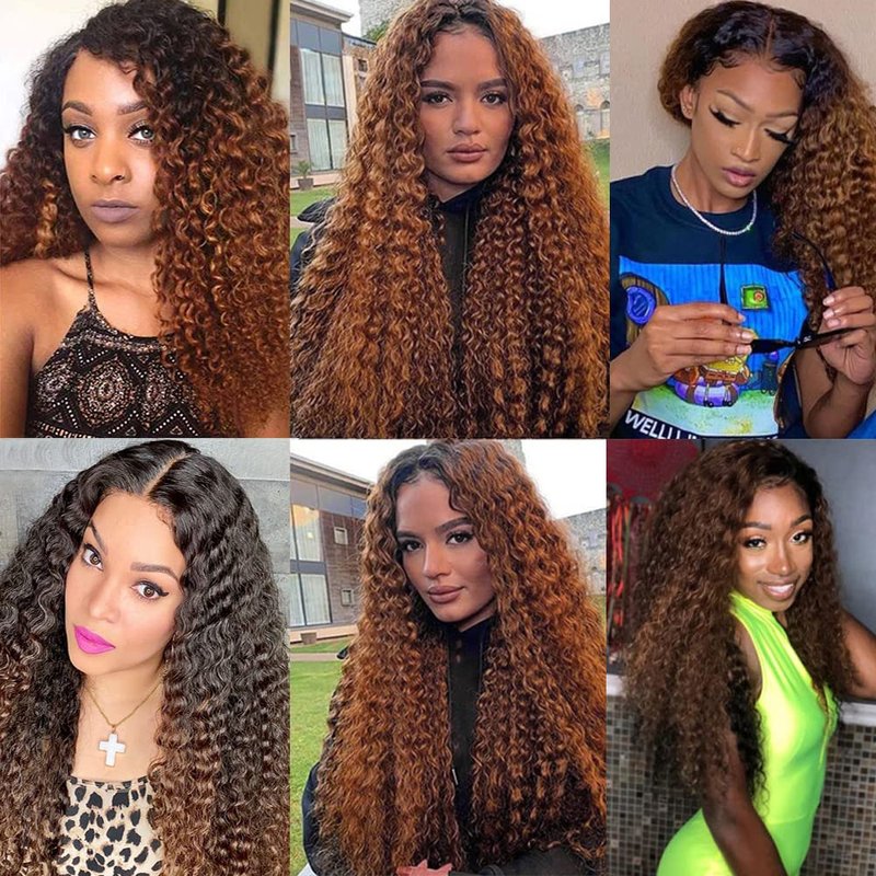 1B430 Bundles Human Hair #4 Brown Deep Wave Bundles 30 Inch Unprocessed Virgin Light Brown Bundle Hair Extensions