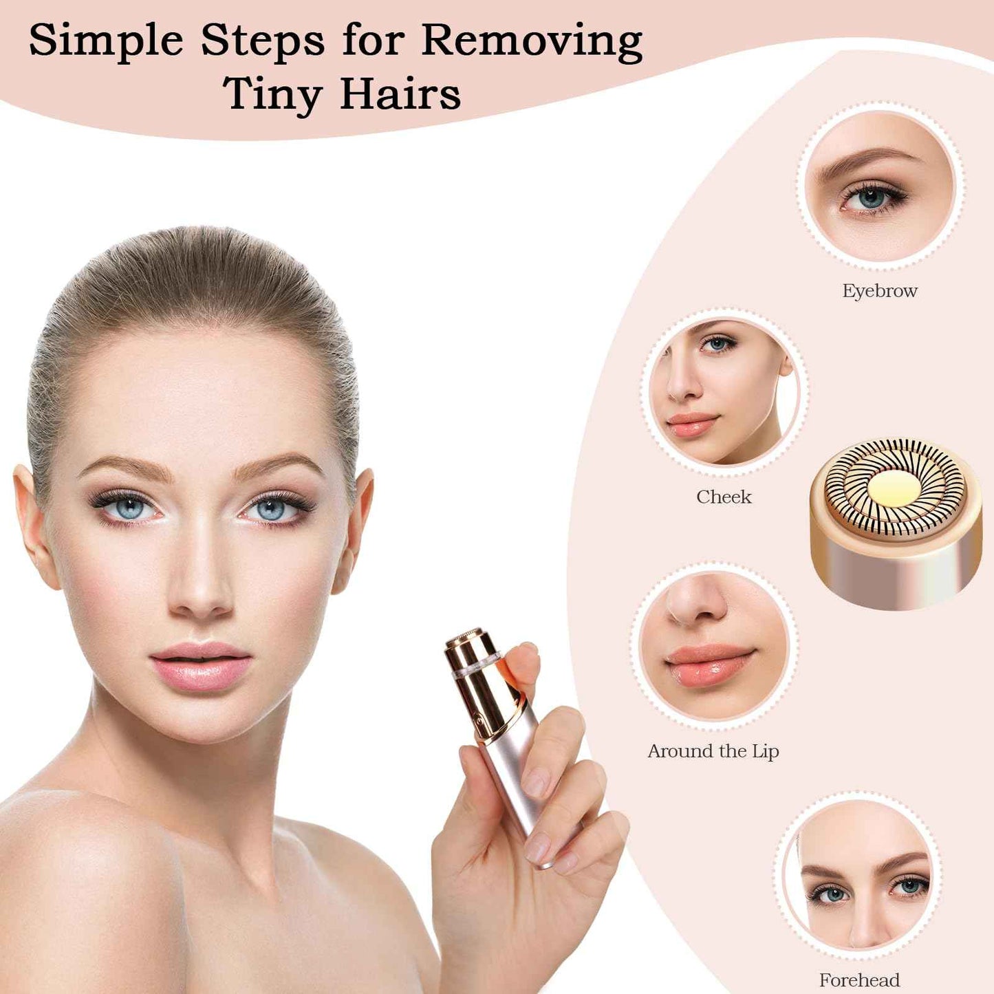 Replacement Heads Generation 3 Compatible with Flawless Facial Hair Remover Ring Light Version,New Version Replacement Blades for Flawless Replacement Heads Gen 3,18 Karat Gold-Plated Head,4 Pack.