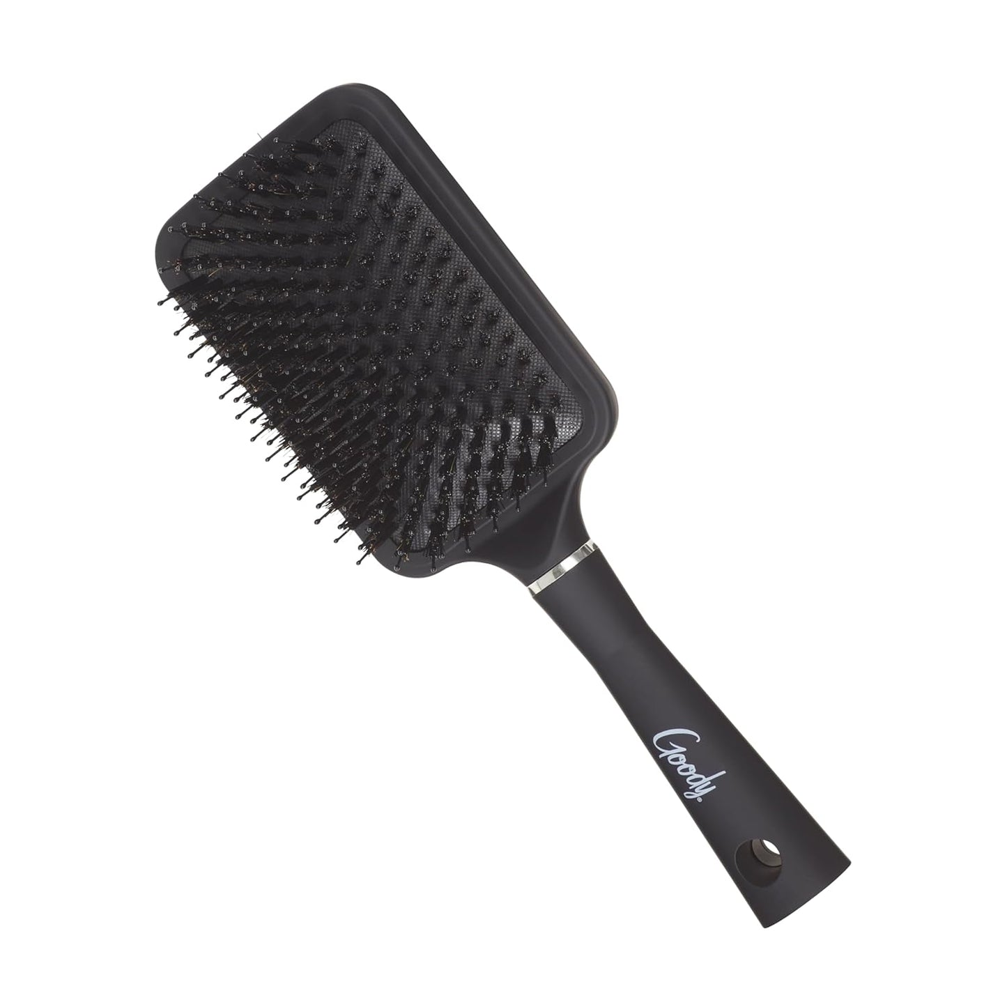 Goody Detangle It Paddle Brush - Custom Style Detangler with Nylon & Boar Bristles | Ideal for Thick Hair, Black