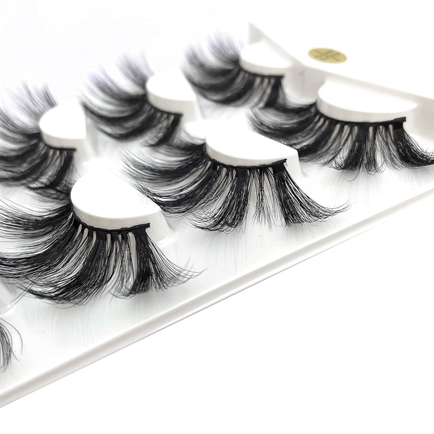 MIKIWI 25mm Lashes, Dramatic 6D Faux Mink Lashes, Fluffy Volume Eyelashes, Thick Crossed Lashes, Long Faux 25mm Mink Lashes (6D4-05)