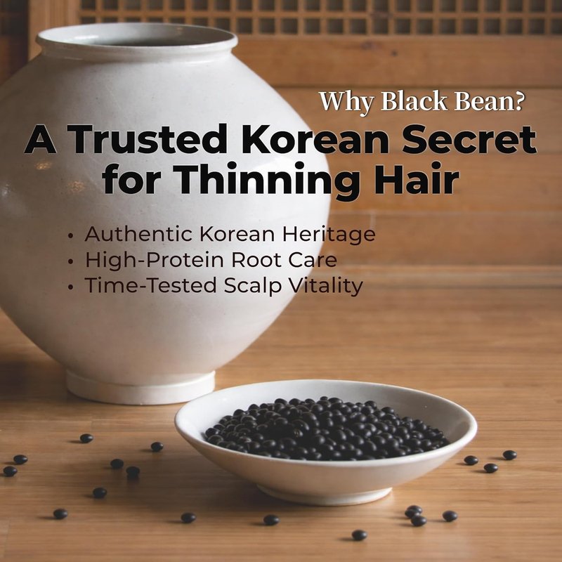 Charcoal & Black Bean Shampoo Bar - Volumizing Hair Care for Thinning Hair | Vegan Protein-Rich Formula (3.5oz)