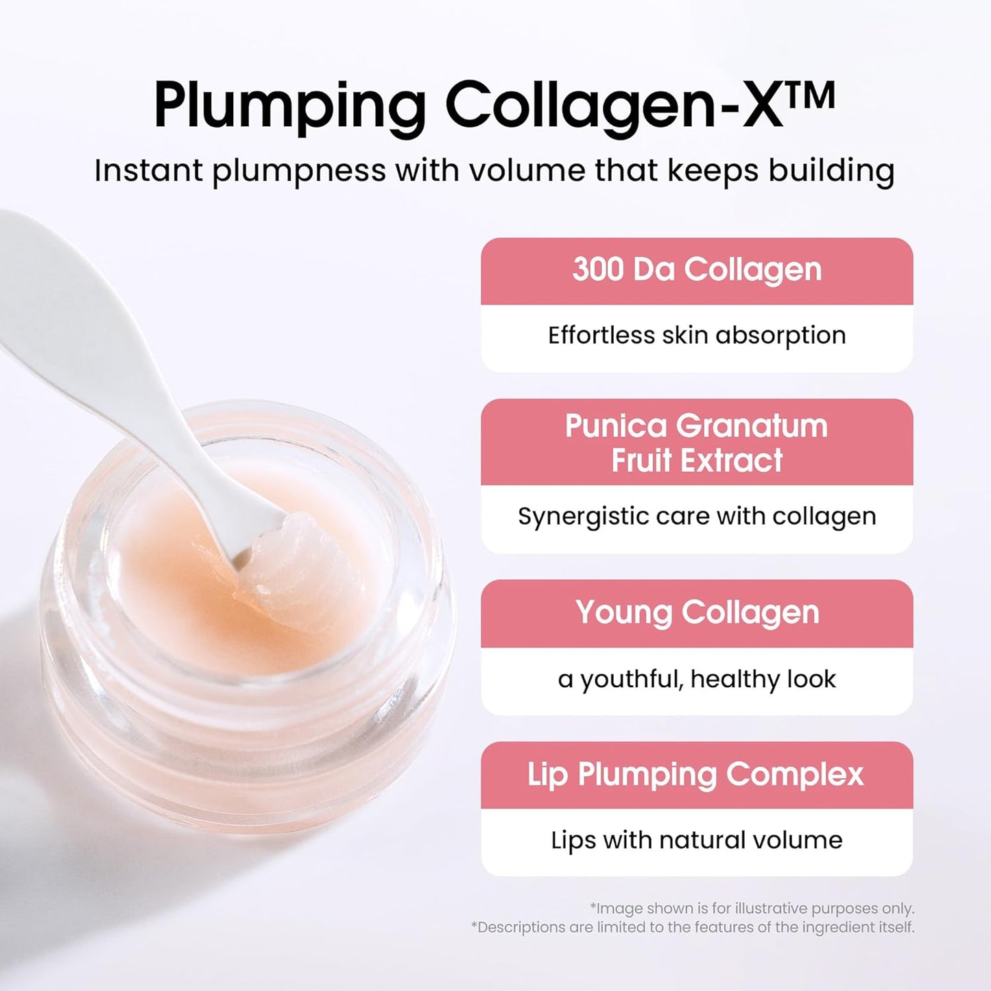 Collagen Glow Plumping Lip Mask - Non-Sticky Overnight Hydration with Collagen & Peptides | 6.3 g / 0.22 oz.