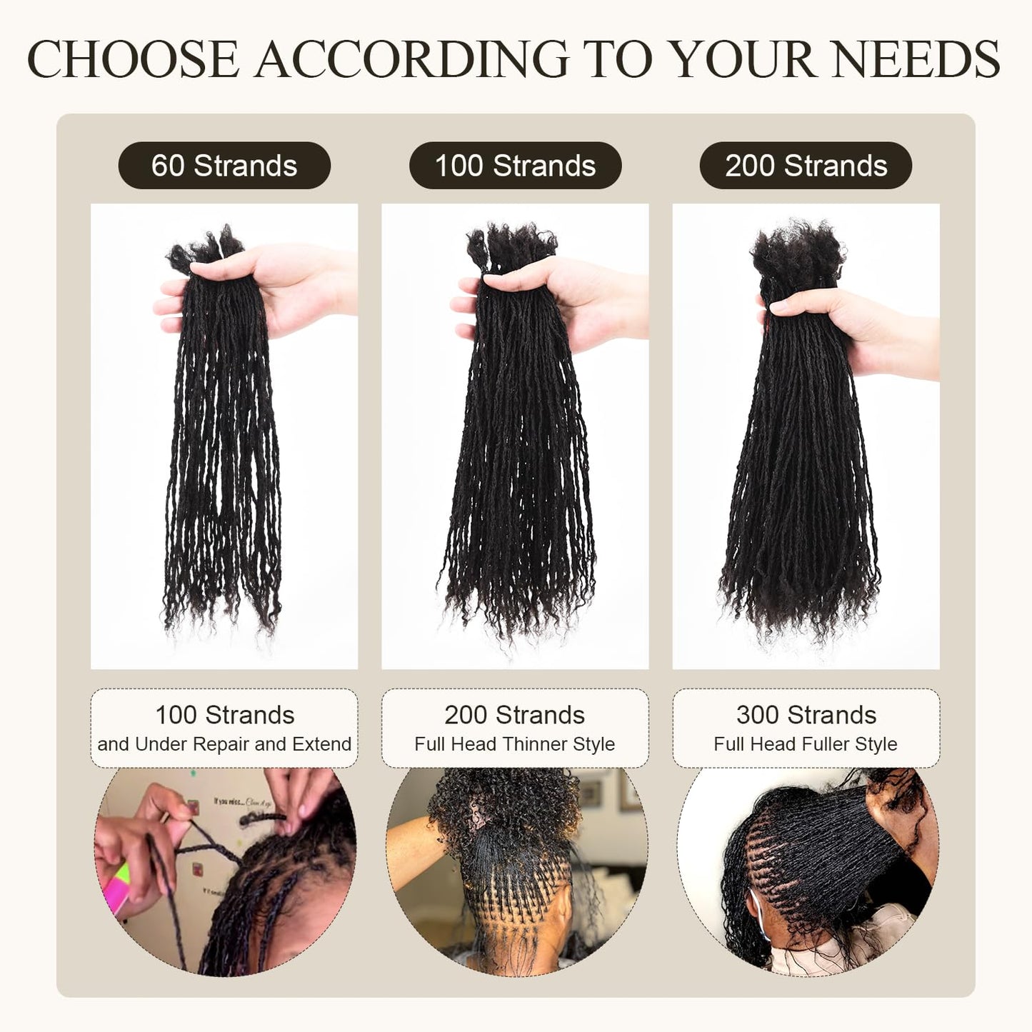 DAIXI Handmade Interlocking Sisterlocks Curly Tips 100% Real Human Hair Permanent Micro Locs Extensions Natural Looking Soft Dreadlocks Can Be Bleached and Dyed (1B - 0.2cm, 10 Inch 30 Strands)