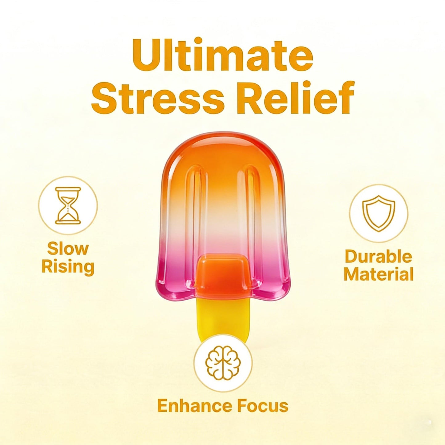 Ice Cream Squeeze Squishy - Summer Sensory Stress Relief, Decompression Venting Toy, Easter Basket Stuffers Party Favors for Anxiety Relief Everyone (#B)