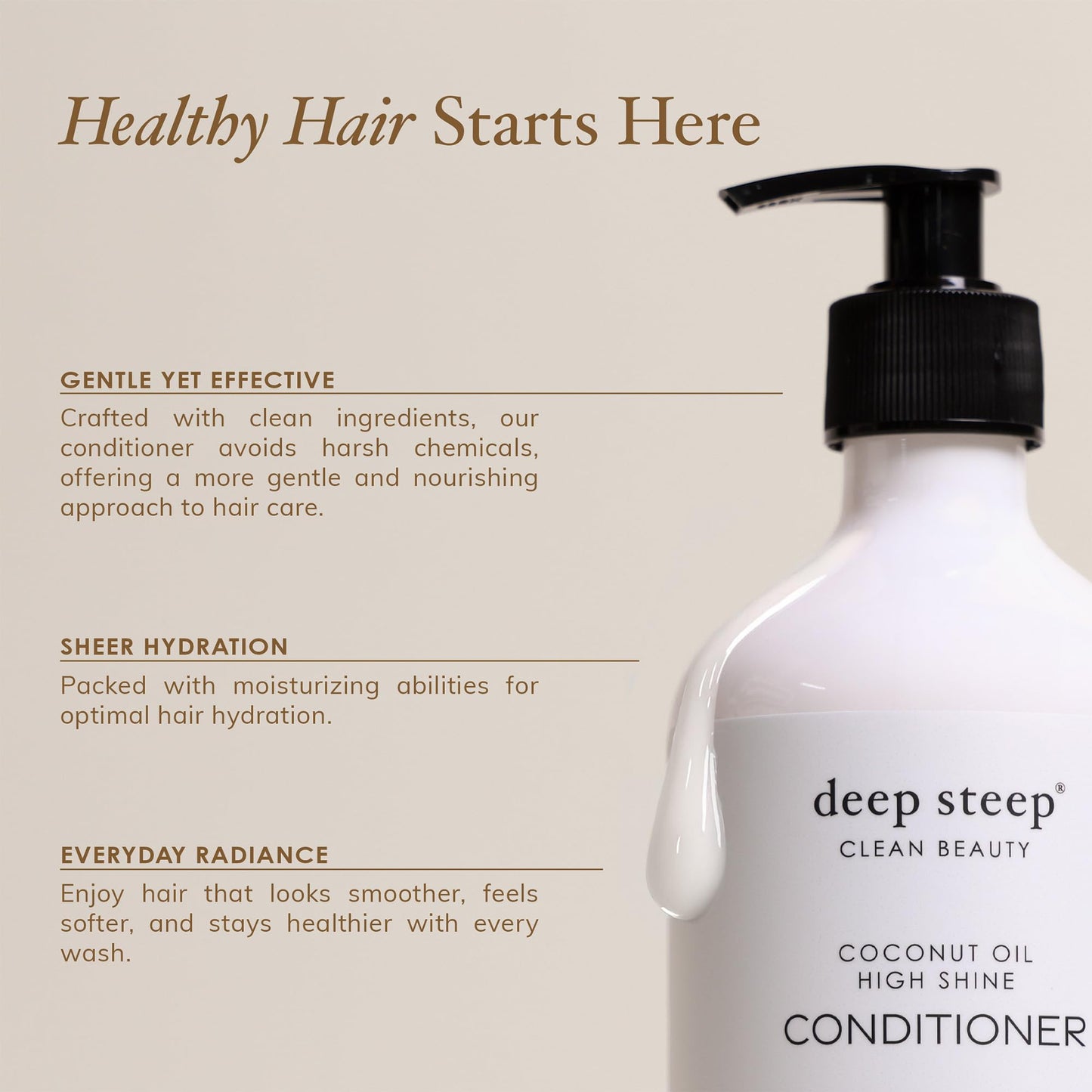 Deep Steep Argan Oil Hydrating Volume Conditioner, 17 oz – Moisturizing Conditioner with Aloe Vera, Marula Oil, Rice Protein & Glycerin – Silicone-Free, Vegan, Clean Beauty Hair Care, Silky Hair