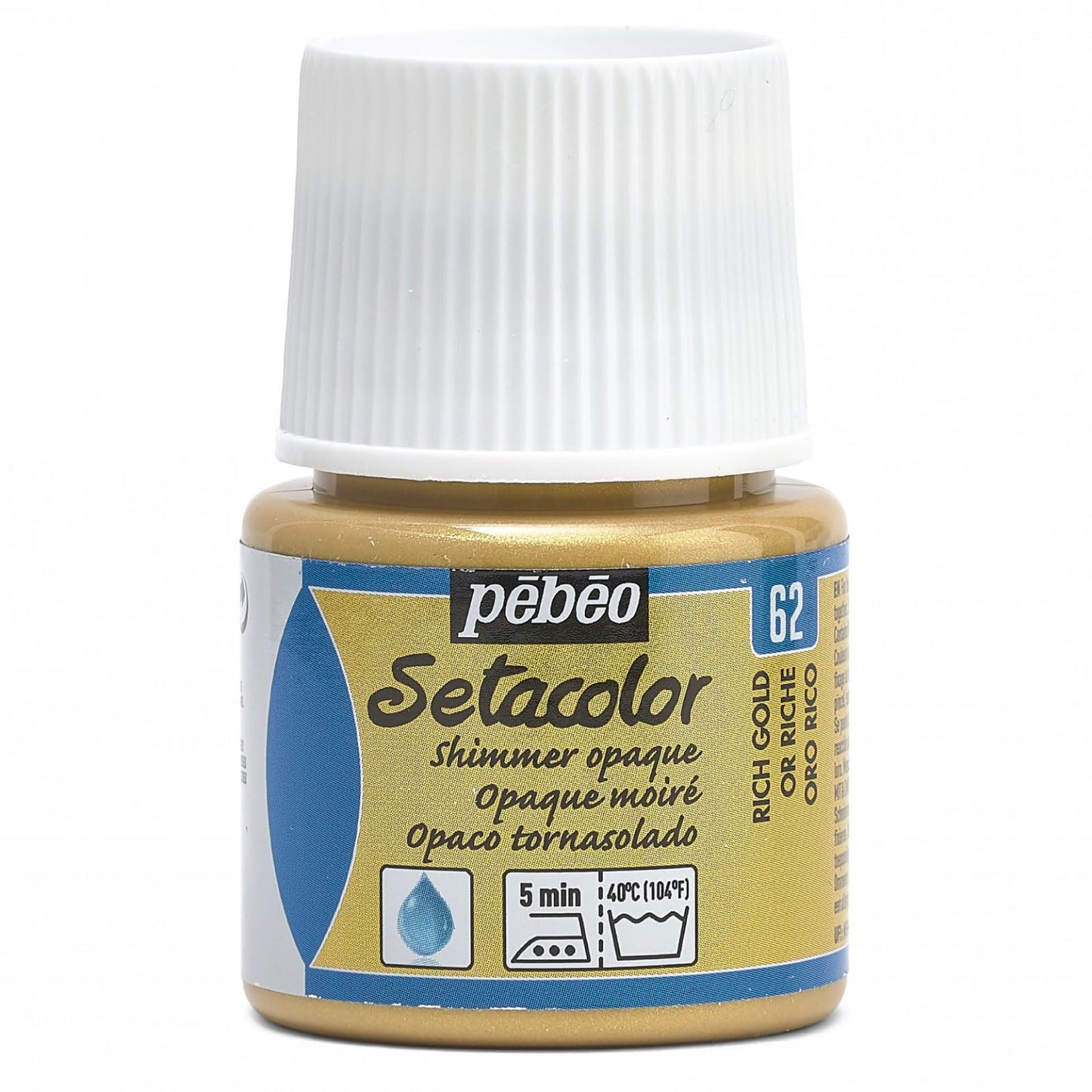 Pebeo Setacolor Opaque Fabric Paint 45-Milliliter Bottle, Shimmer Rich Gold
