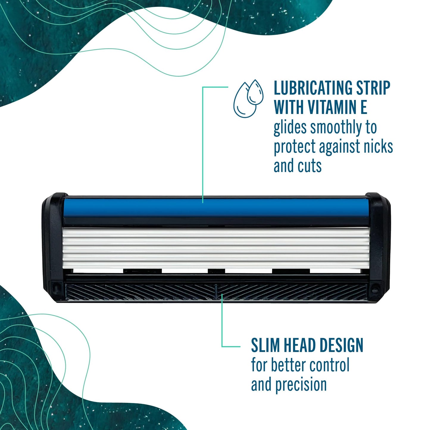 Preserve POPi Shave Razor Blades Refills - 5 Blade Razors for Men & Women - Ceramic Coated Shavers for Comfort with Aloe-Cocoa Butter Strip - Reusable Shaving Refill - 8 Pack