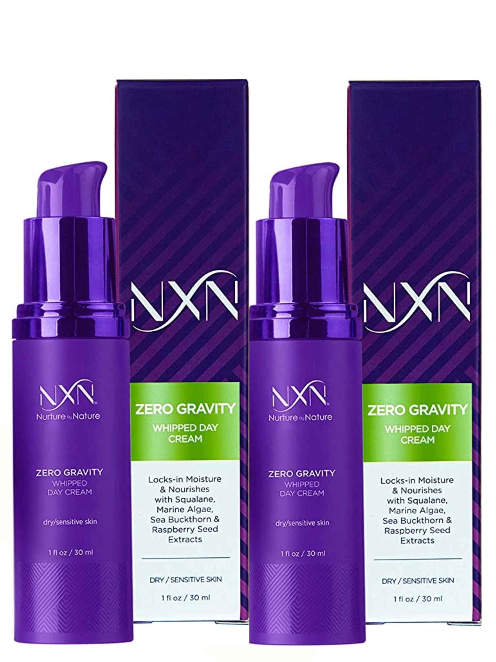 NxN Zero Gravity Whipped Day Cream Face Moisturizer, Natural Anti Aging Formula for Dry or Sensitive Skin, Men and Women, 2FL Oz