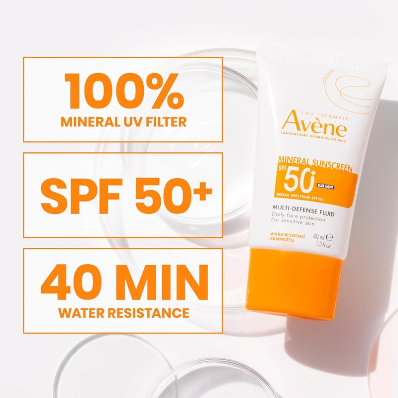 Avène Mineral Sunscreen - Multi-Defense Fluid SPF 50 for Ultimate Protection
