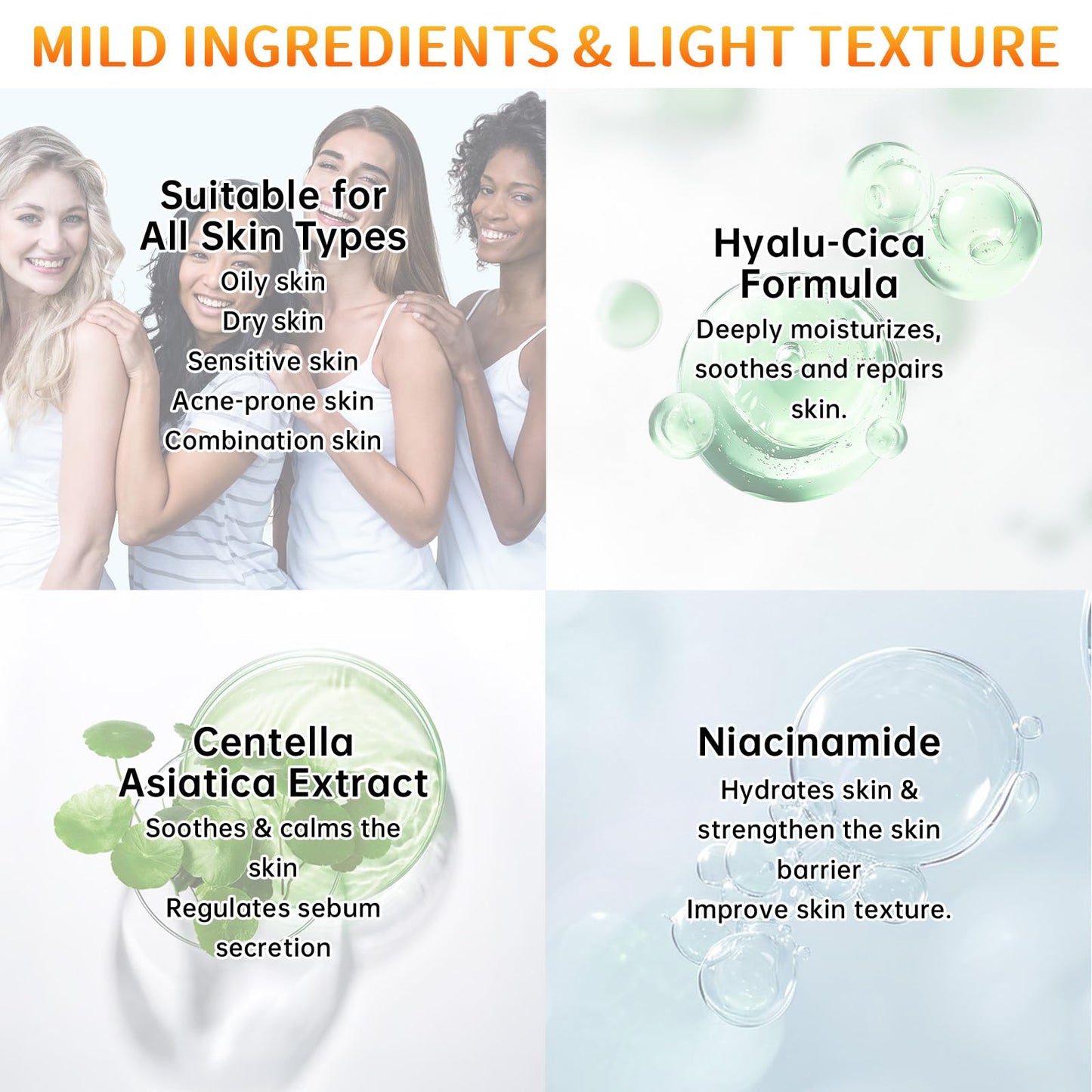 Centella Sunscreen SPF 50, Sunscreen for Face, Water Resistant Strong UV Protection No White Cast, Centella Madagascar Face Sun Screen Oil Free Korean Skincare(Green 2)