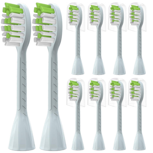 YMPBO Toothbrush Replacement Heads Compatible with Philips One Series Sonicare Battery Toothbrush BH1022/03, 10 Pack Replacement Heads, Soft Bristles, Mint Light Blue