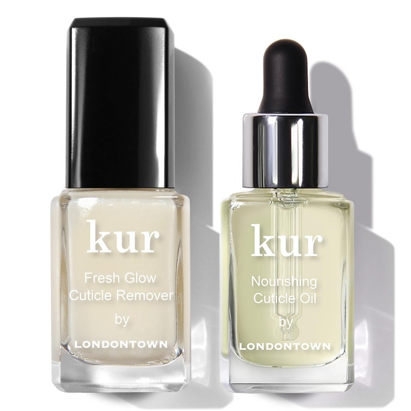 LONDONTOWN Cuticle Saver Set – Gently Remove Cuticle Buildup & Hydrate with Fresh Glow Remover and Nourishing Oil for Soft, Healthy-Looking Nails, .4 fl oz
