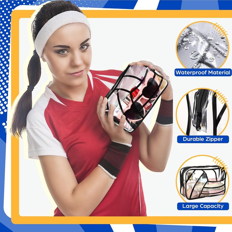 Reginary Volleyball Gift Bags - Clear PVC Portable Makeup & Cosmetics Organizer | Waterproof Pouch 7 x 4.3 x 2.4 Inches