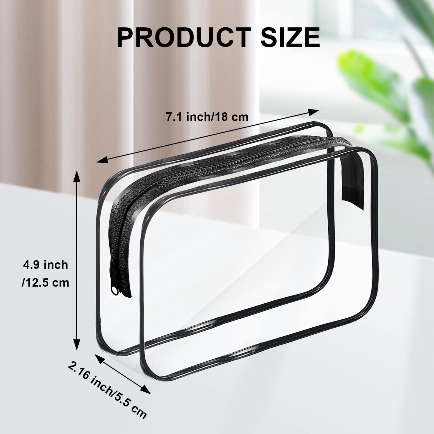 Merkaunis 36PCS Clear Makeup Bags, Zippered Travel Toiletry Bag, PVC Plastic Travel Bags for Women Men, Travel Waterproof Portable Bag for Bathroom, TSA Approved