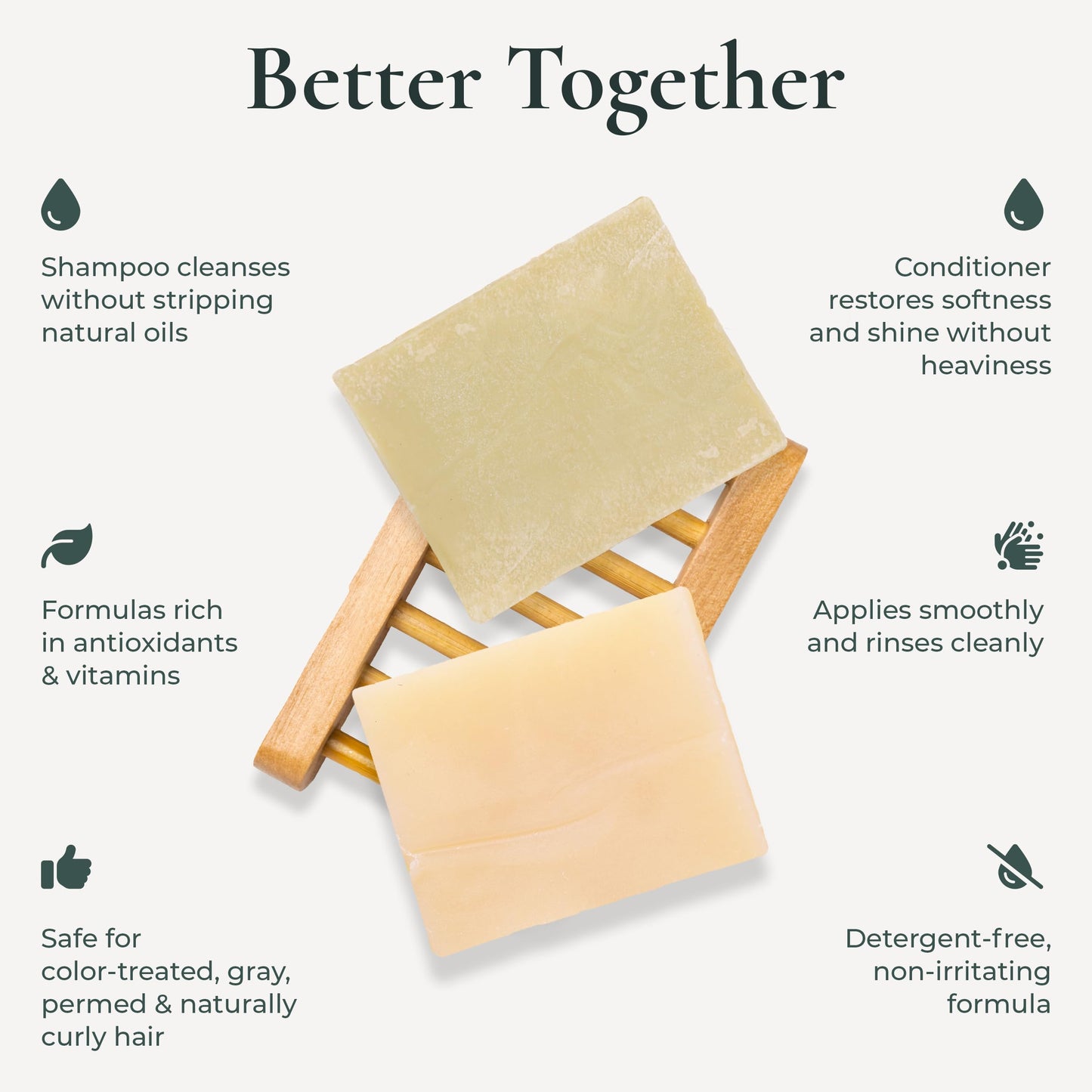 J.R.LIGGETT'S Moisturizing Formula Shampoo Bar and Conditioner Bar 3-Pack, All-Natural, Plant-Based Solid Hair Care Set, Sulfate-Free, 2 x 3.5 oz Shampoo / 1.75 oz Conditioner