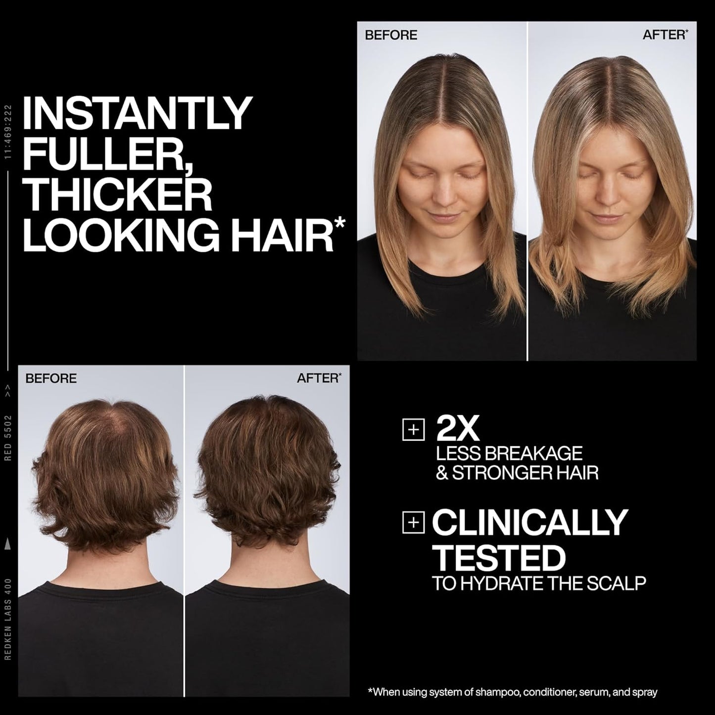Redken Acidic Grow Full System Conditioner - Lightweight Formula for Thicker Hair & Hydrated Scalp with Azelaic Acid