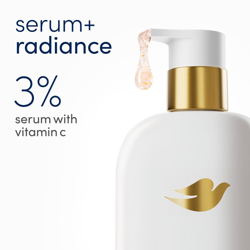 Dove Exfoliating Body Wash Glow Recharge Energizes & illuminates skin 3% brightening serum with vitamin C 18.5 oz